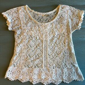 Miss Me Cream Lace Blouse